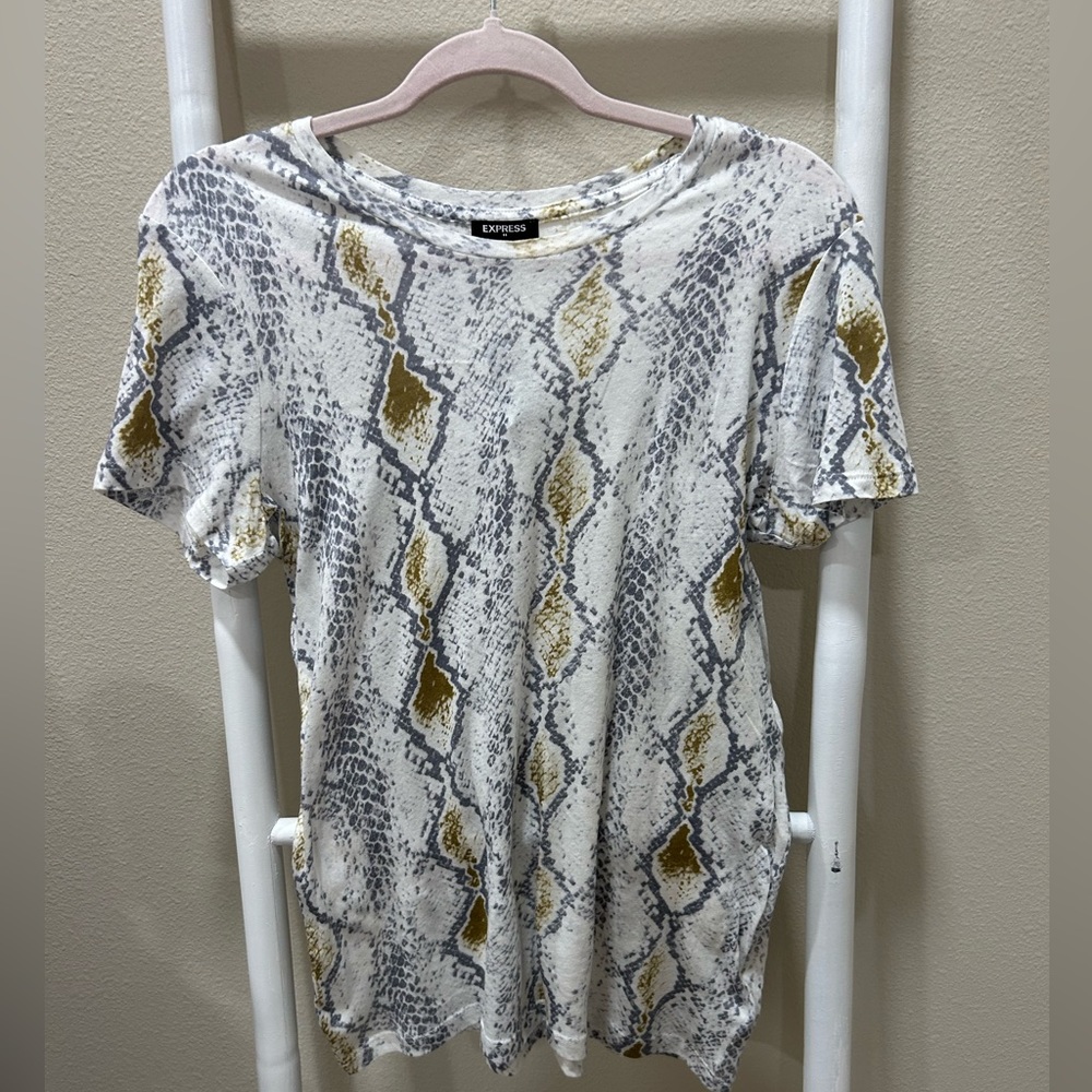 Express Lightweight Snake Print Tee NWT